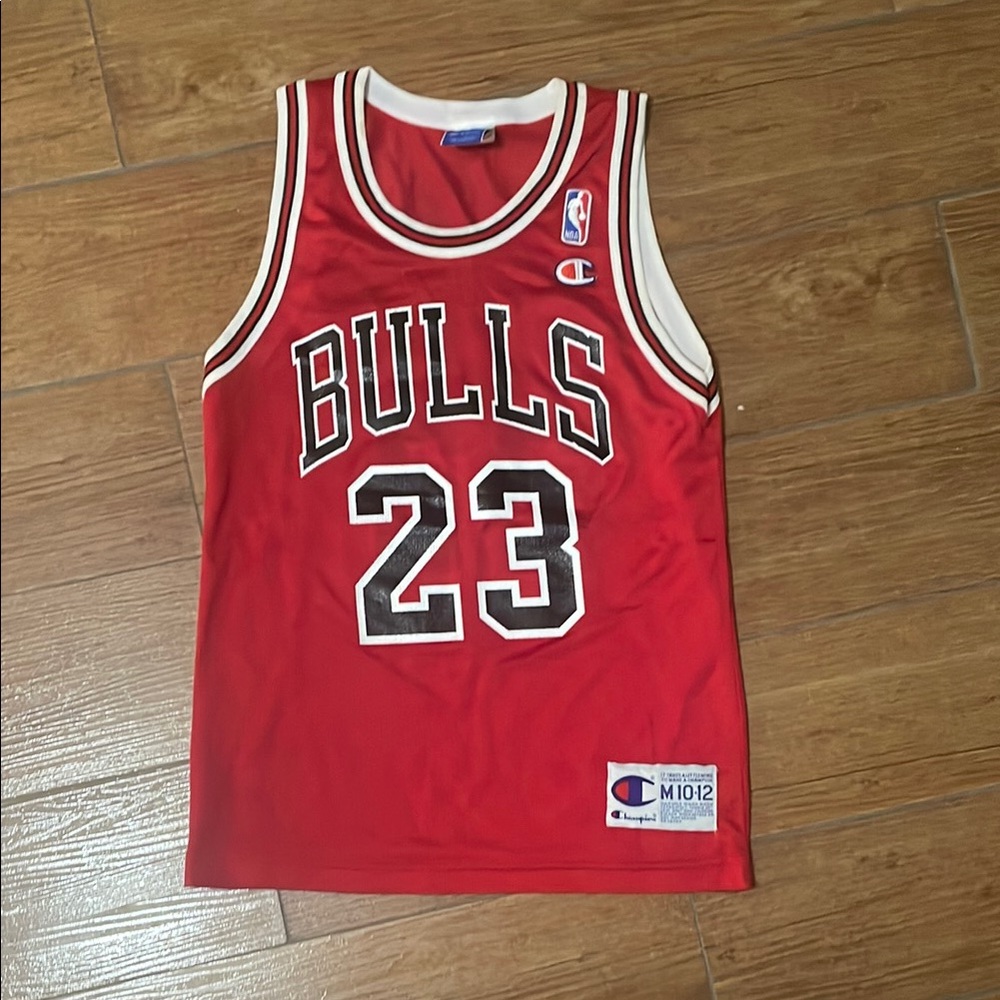 Chicago Bulls 23 Champion Red and White Classic Basketball Jersey